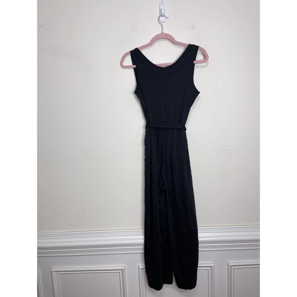 Everlane The Luxe Cotton Jumpsuit Black Size XS Sleeveless Straight Leg Casual - Picture 3 of 8